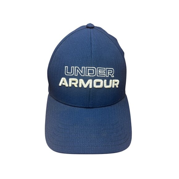 Under Armour Golf Cap LG/XL Navy Embroidered Logo Stretch Fit Breathable Fabric - Picture 1 of 11